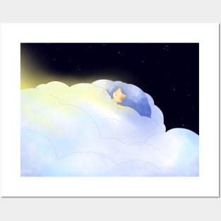 Napping in The Night Sky Posters and Art